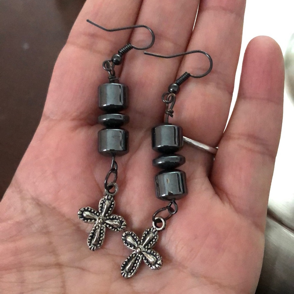 Handmade Hanging Cross Earrings